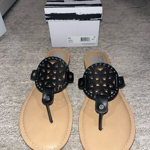 Black Cutout Sandals